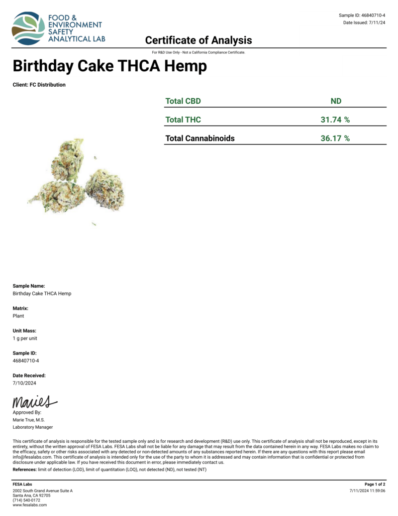 Birthday Cake THCA Flower (Hybrid) Exotic - Image 2