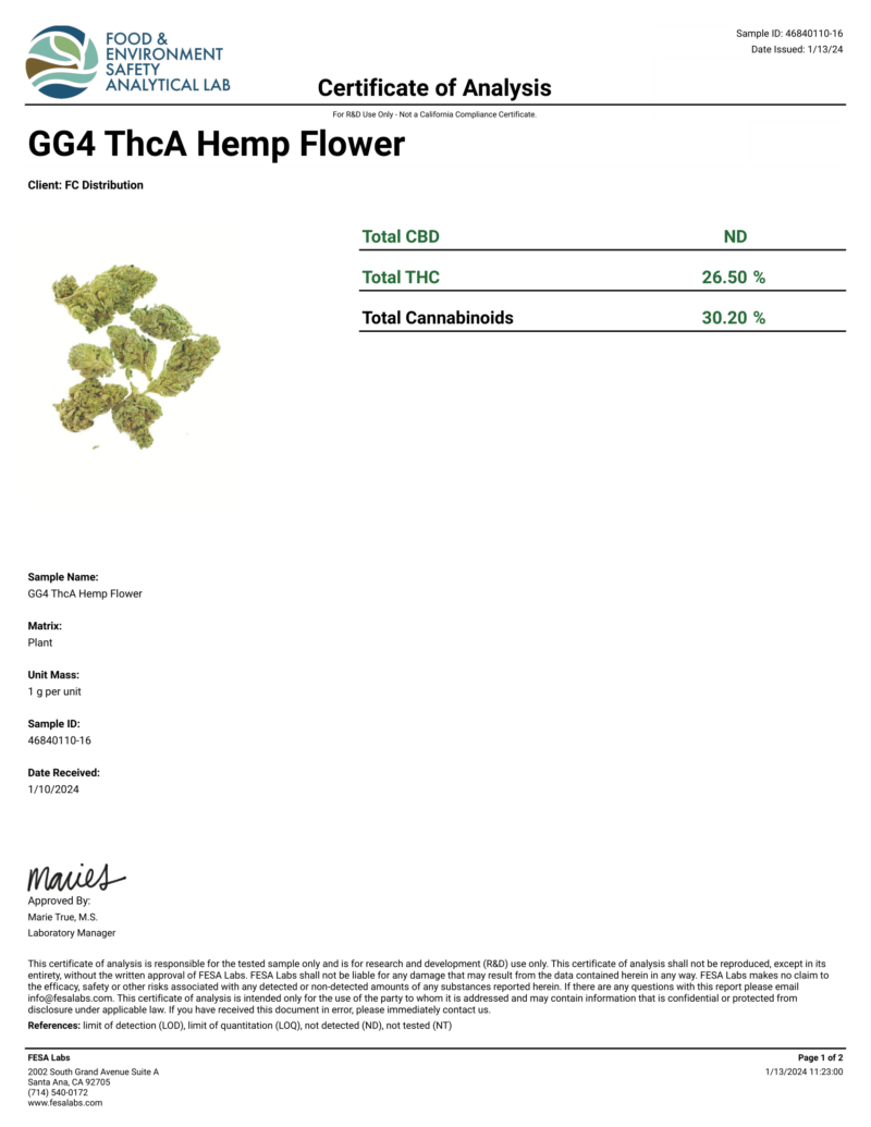 Gorilla Glue #4 THCA Flower (Hybrid) Exotic - Image 2