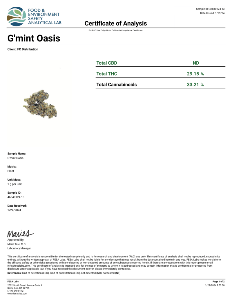 GovernMint Oasis THCA Flower (Indica) Exotic - Image 2