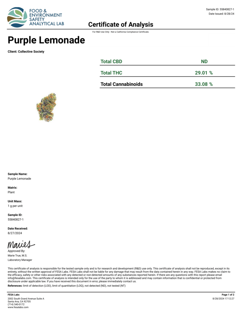 Purple Lemonade THCA Flower (Hybrid) Premium - Image 2