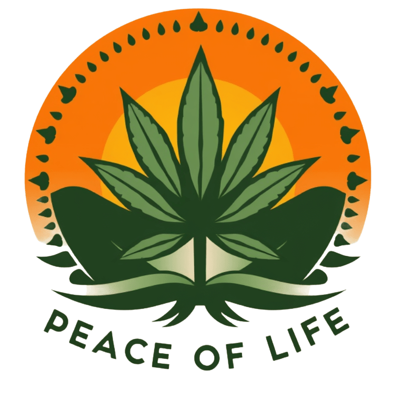 peace of life smoke shop logo, cart